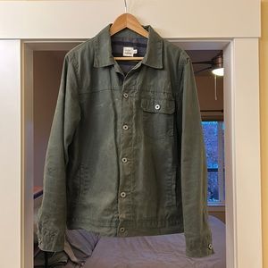 FLINT AND TINDER FLANNEL LINED WAXED TRUCKER JACKET